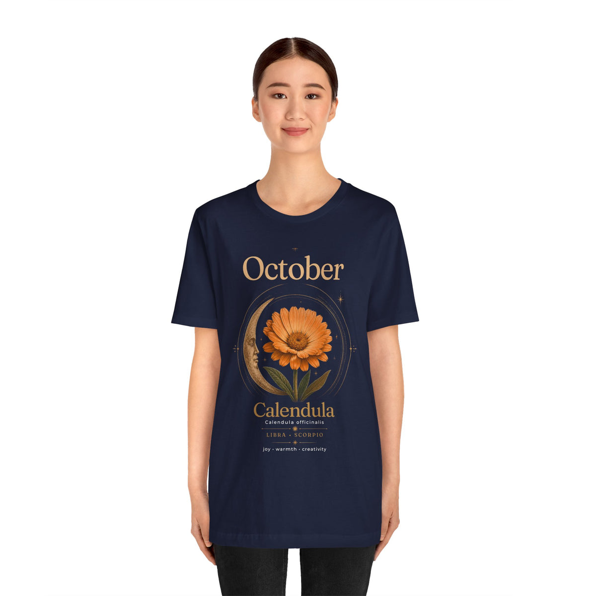 October Birth Flower Calendula T‑Shirt – Floral Birth Month Tee