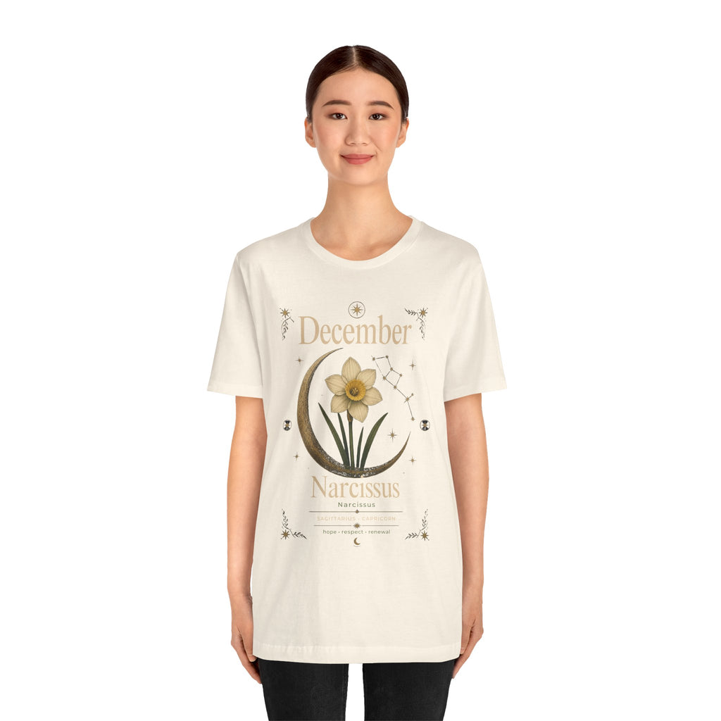 December Birth Flower - Narcissus T‑Shirt — Birth Month Flower Tee