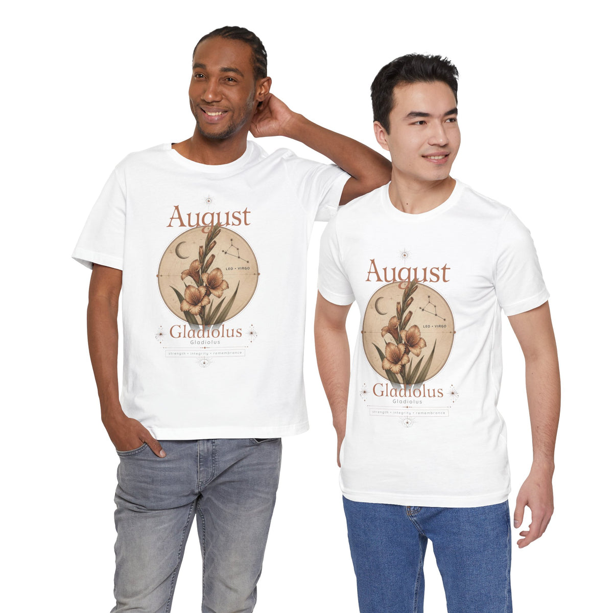 August Birth Flower Gladiolus Floral Tee