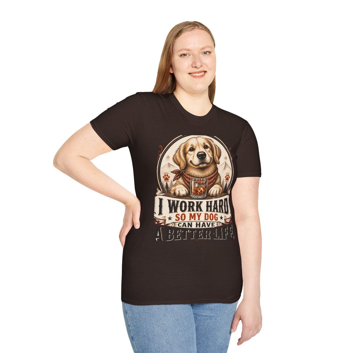 I Work Hard So My Dog Can Have A Better Life T-Shirt | Golden Retriever Dog Tee