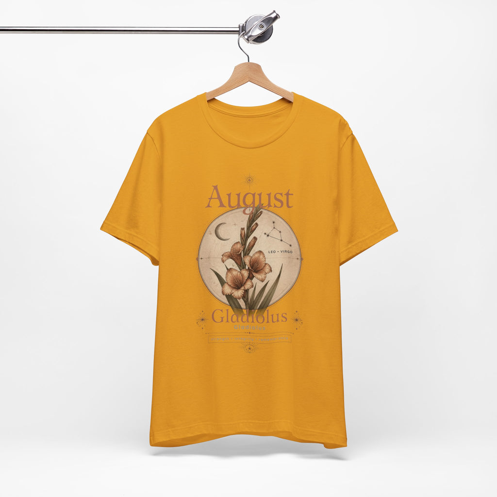 August Birth Flower Gladiolus Floral Tee