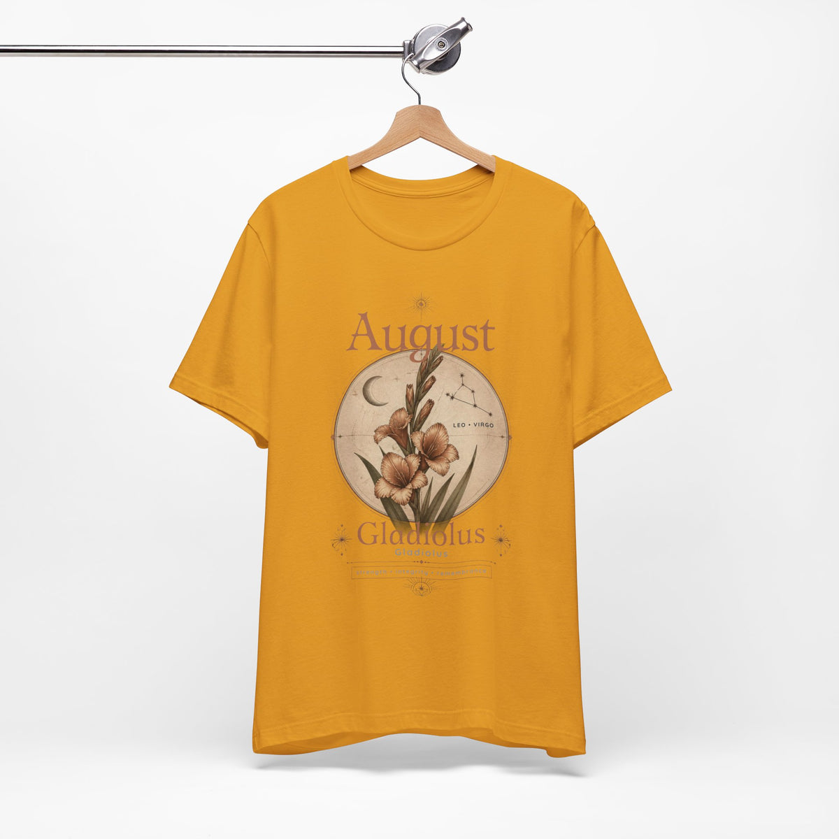 August Birth Flower Gladiolus Floral Tee