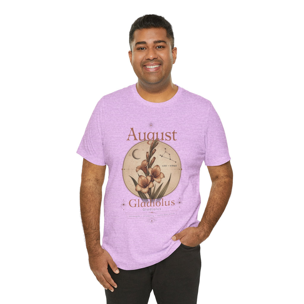 August Birth Flower Gladiolus Floral Tee
