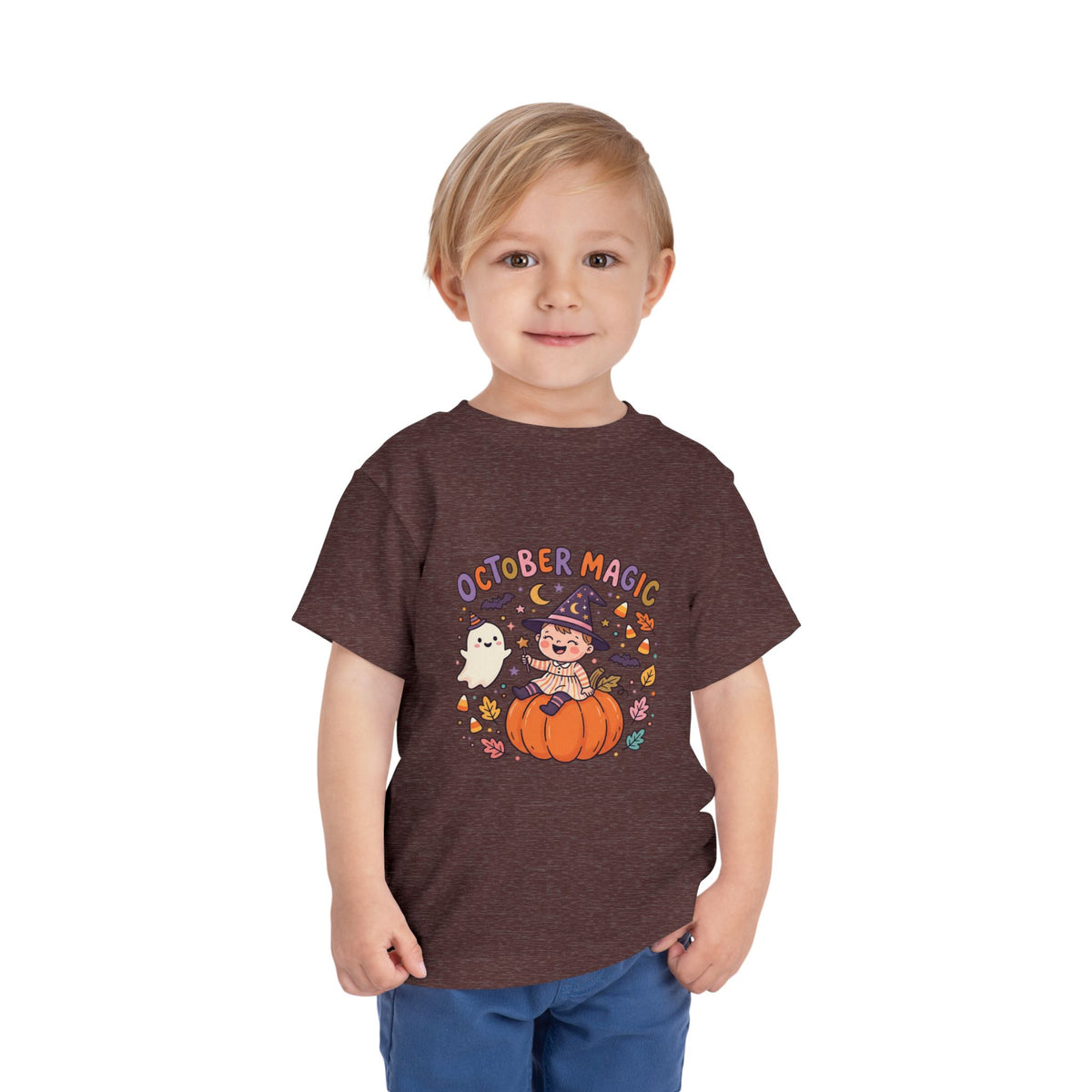 Halloween - October Magic Toddler Tee — Cute Witch Pumpkin Halloween Shirt