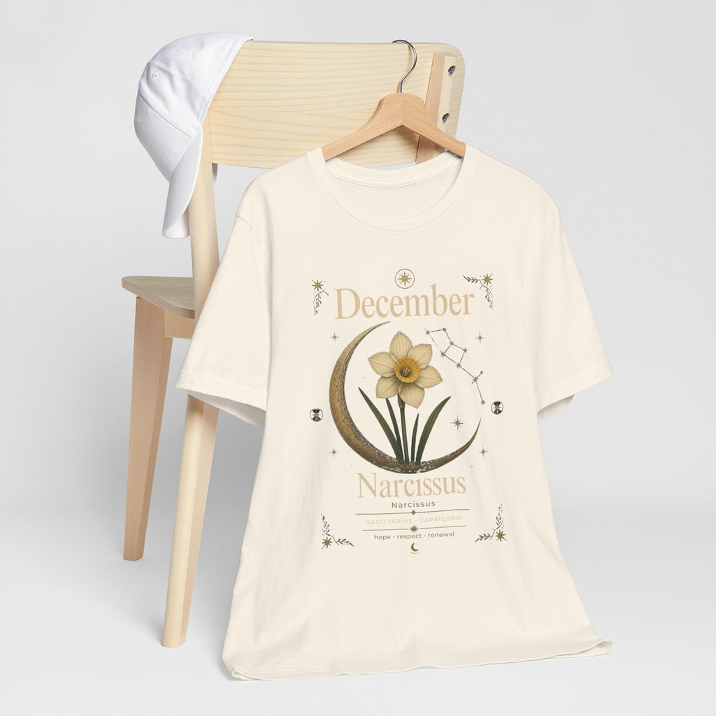 December Birth Flower - Narcissus T‑Shirt — Birth Month Flower Tee