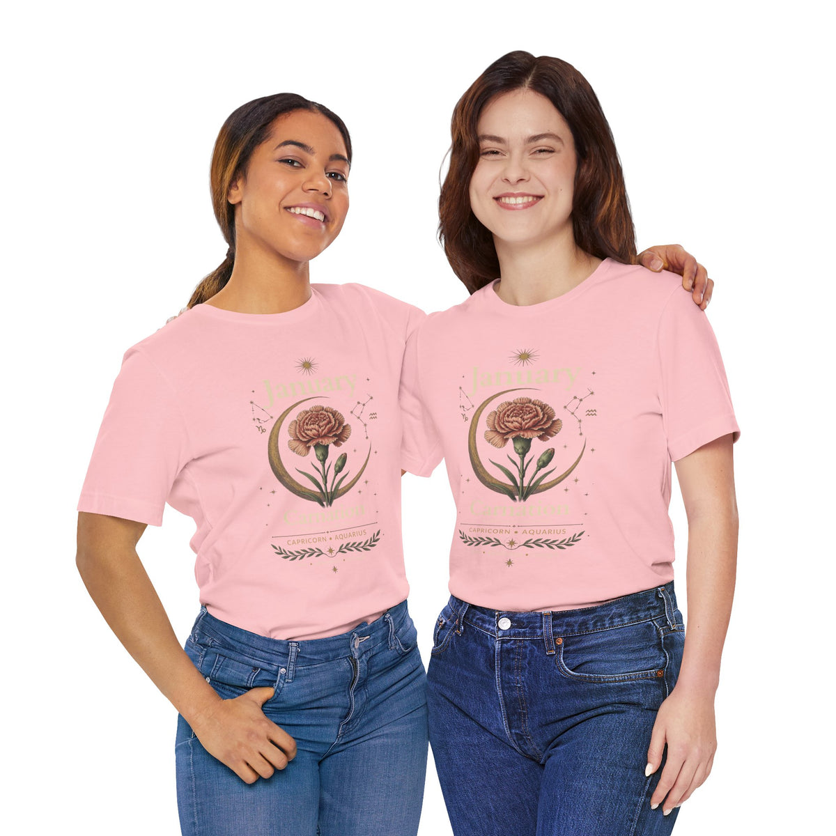 January Birth Flower - Carnation T-Shirt — Birth Month Flower Tee