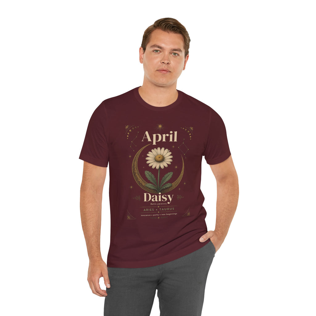 April Birth Flower Tee | Daisy Botanical Design | Birthday Gift