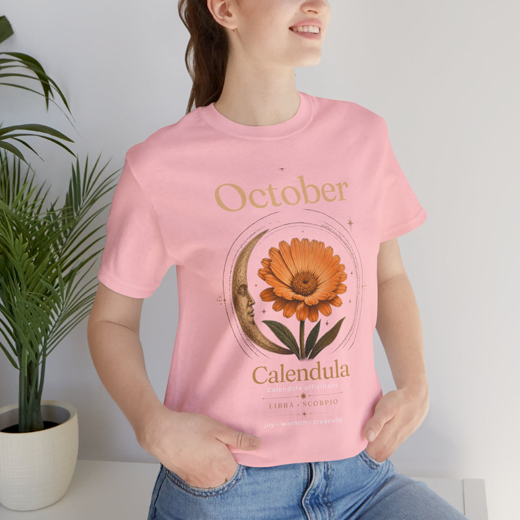 October Birth Flower Calendula T‑Shirt – Floral Birth Month Tee