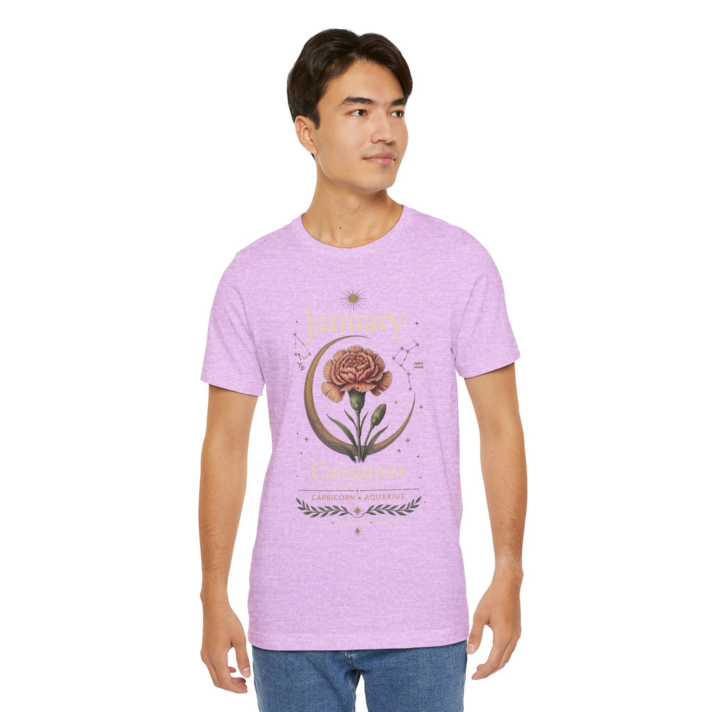 January Birth Flower - Carnation T-Shirt — Birth Month Flower Tee