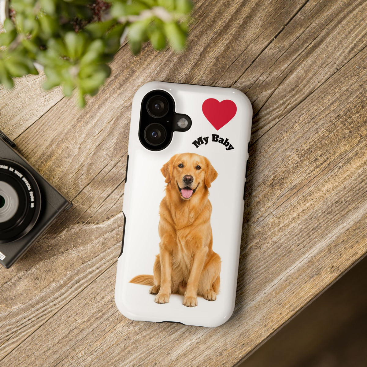 iPhone Case Golden Retriever Love | Impact-Resistant Phone Case
