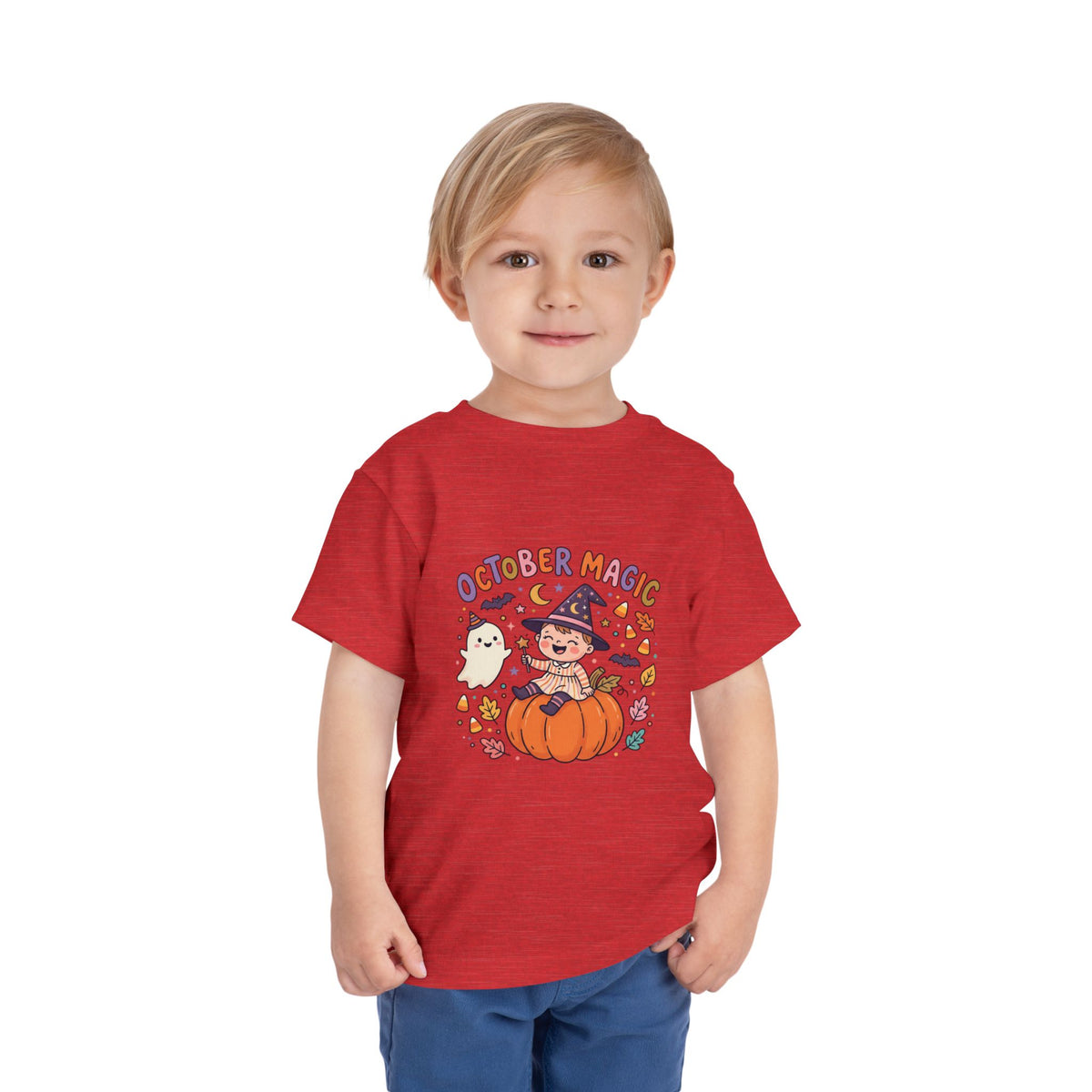 Halloween - October Magic Toddler Tee — Cute Witch Pumpkin Halloween Shirt