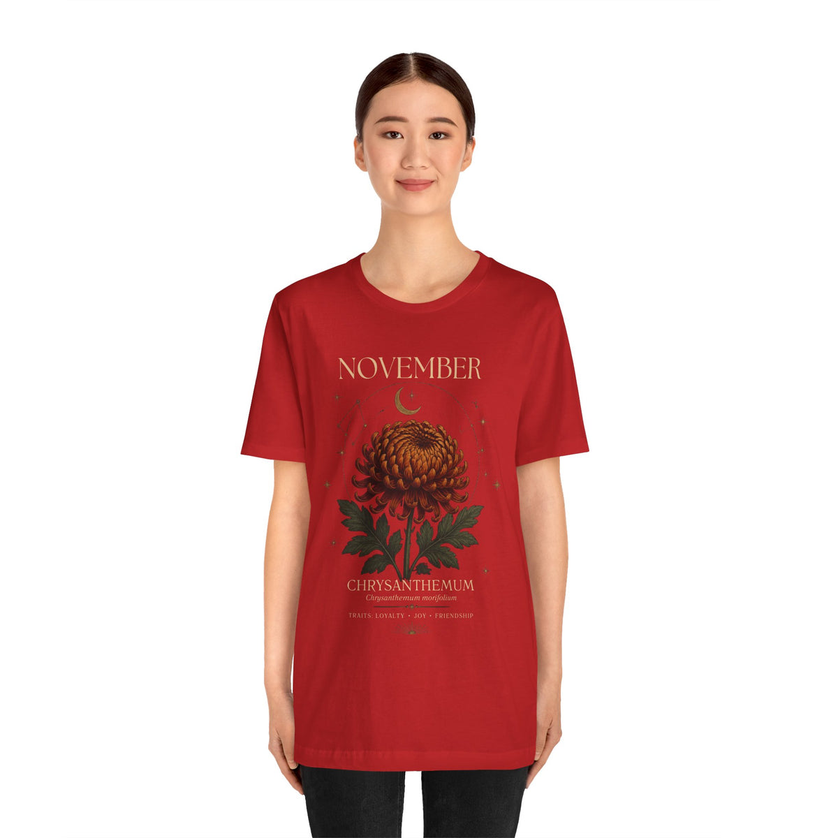 November Birth Flower Chrysanthemum Tee — Floral Birth Month T-Shirt