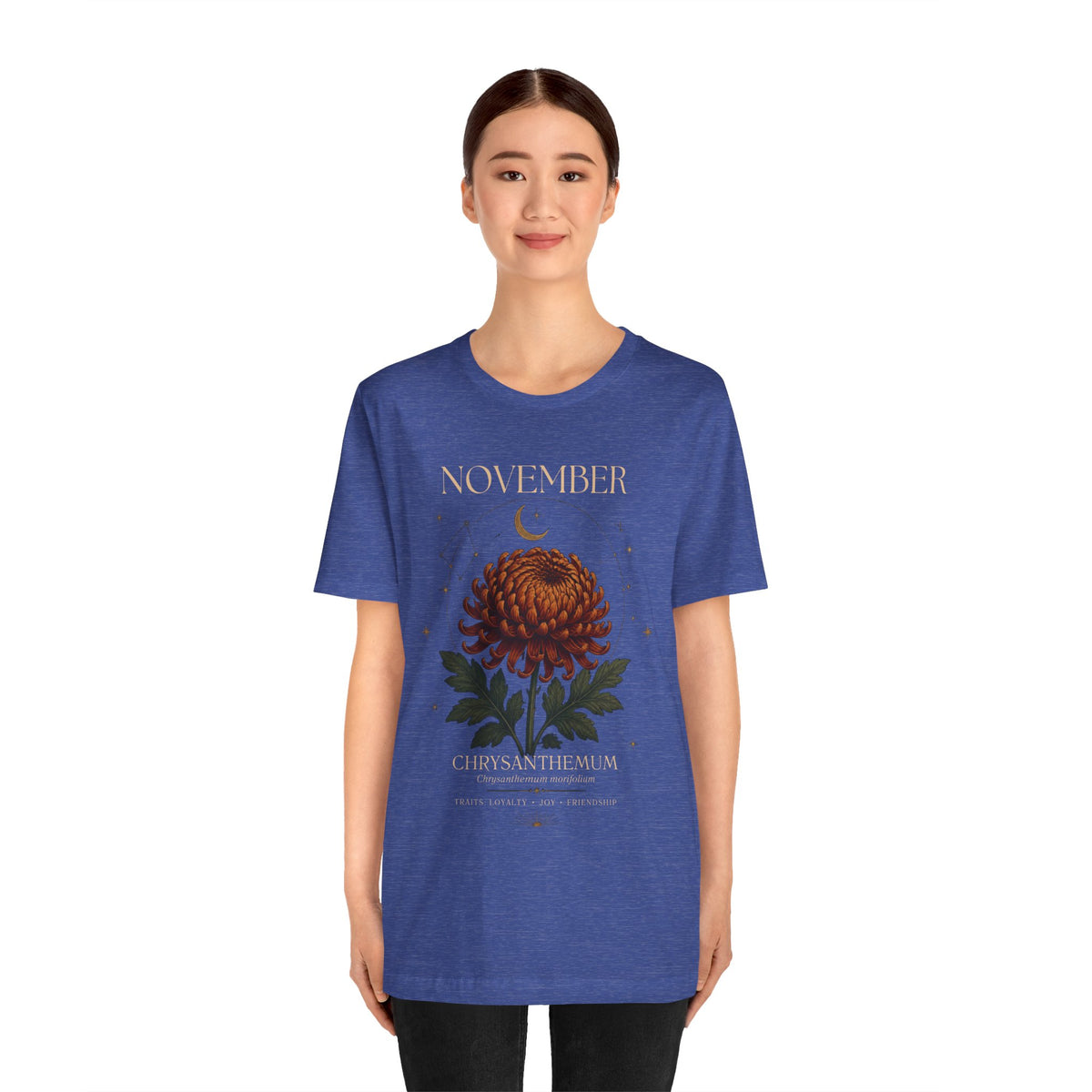 November Birth Flower Chrysanthemum Tee — Floral Birth Month T-Shirt