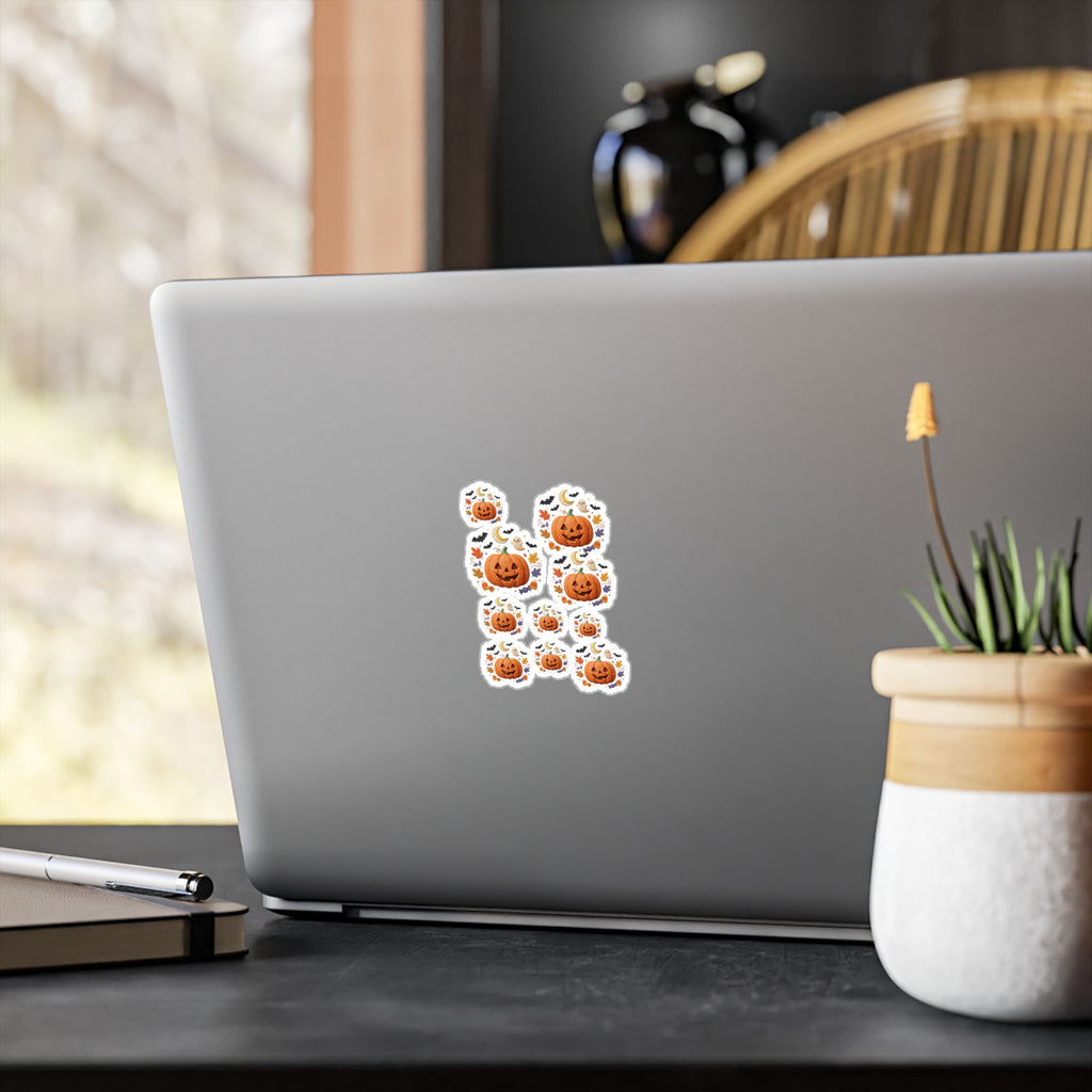 Halloween Jack-o'-Lantern Pumpkin Sticker Sheet | Kiss-Cut Vinyl Decals