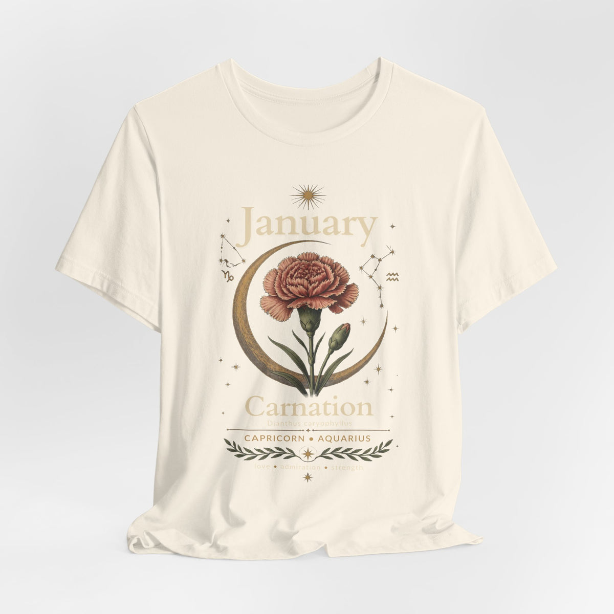 January Birth Flower - Carnation T-Shirt — Birth Month Flower Tee