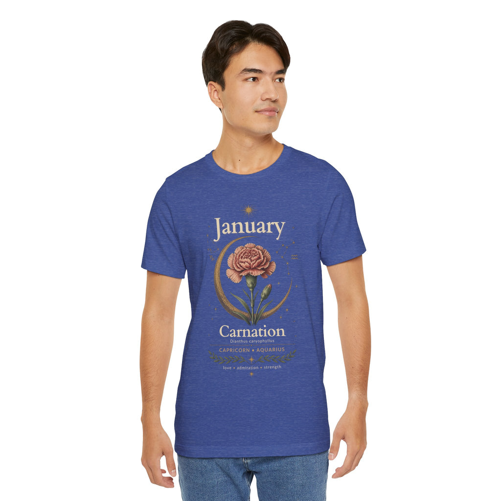 January Birth Flower - Carnation T-Shirt — Birth Month Flower Tee