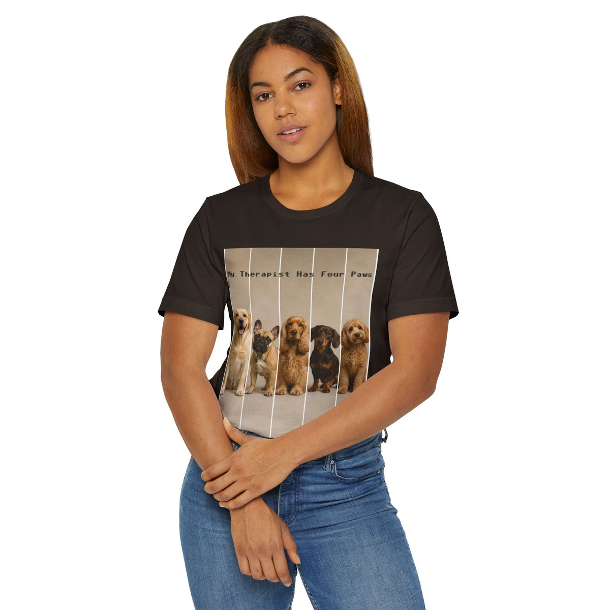 Dog Therapist T‑Shirt — "My Therapist Has Four Paws" Cute Puppy Graphic Tee