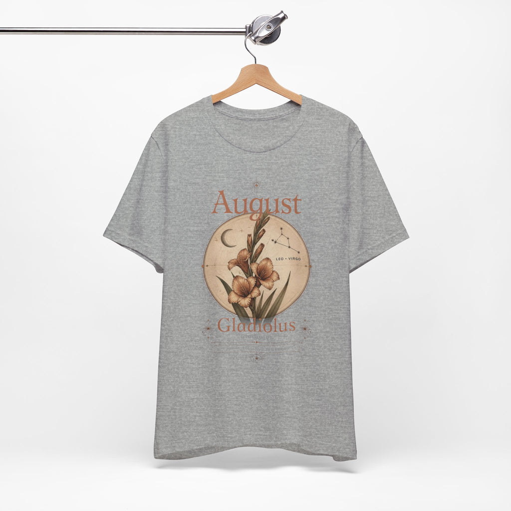 August Birth Flower Gladiolus Floral Tee