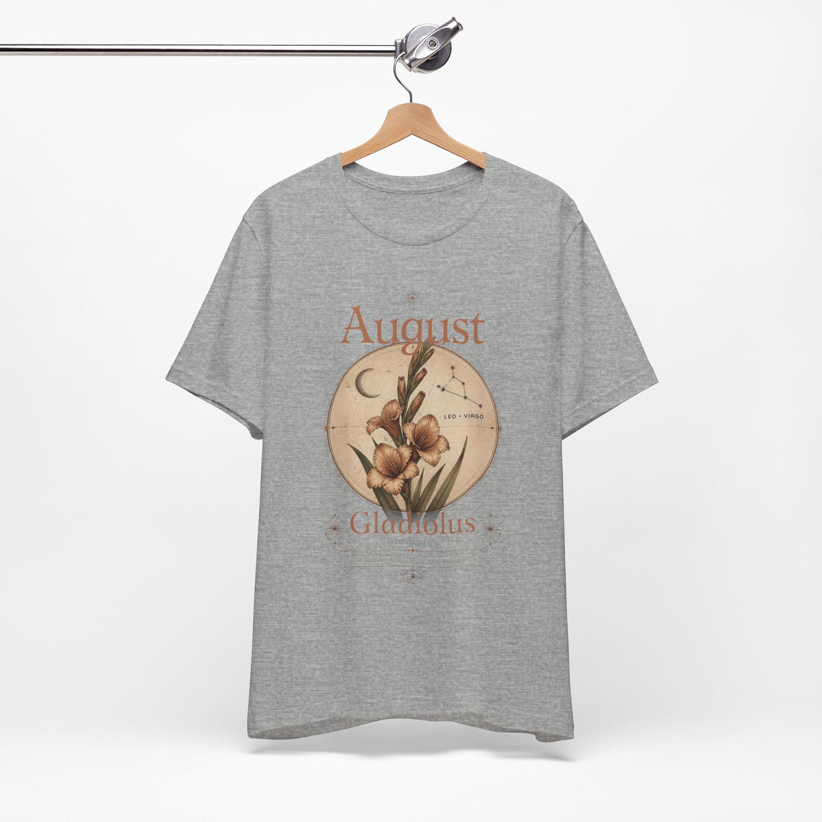 August Birth Flower Gladiolus Floral Tee