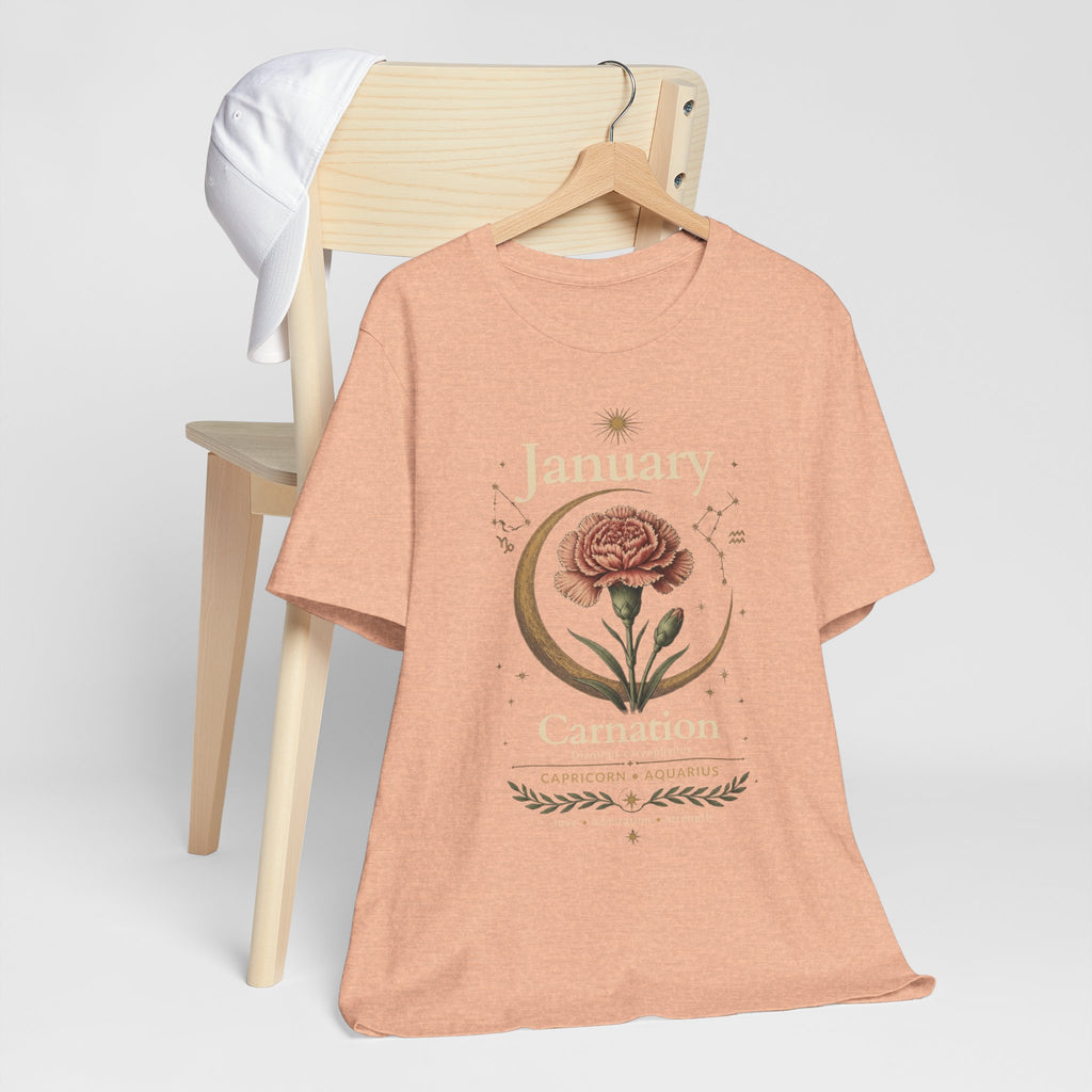January Birth Flower - Carnation T-Shirt — Birth Month Flower Tee