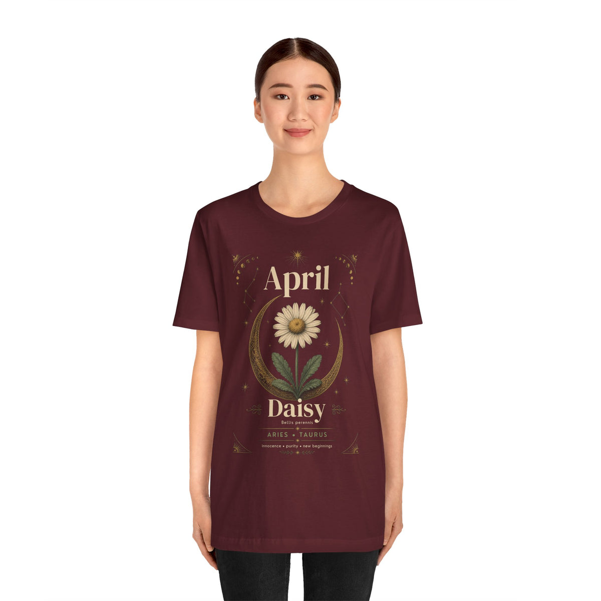 April Birth Flower Tee | Daisy Botanical Design | Birthday Gift