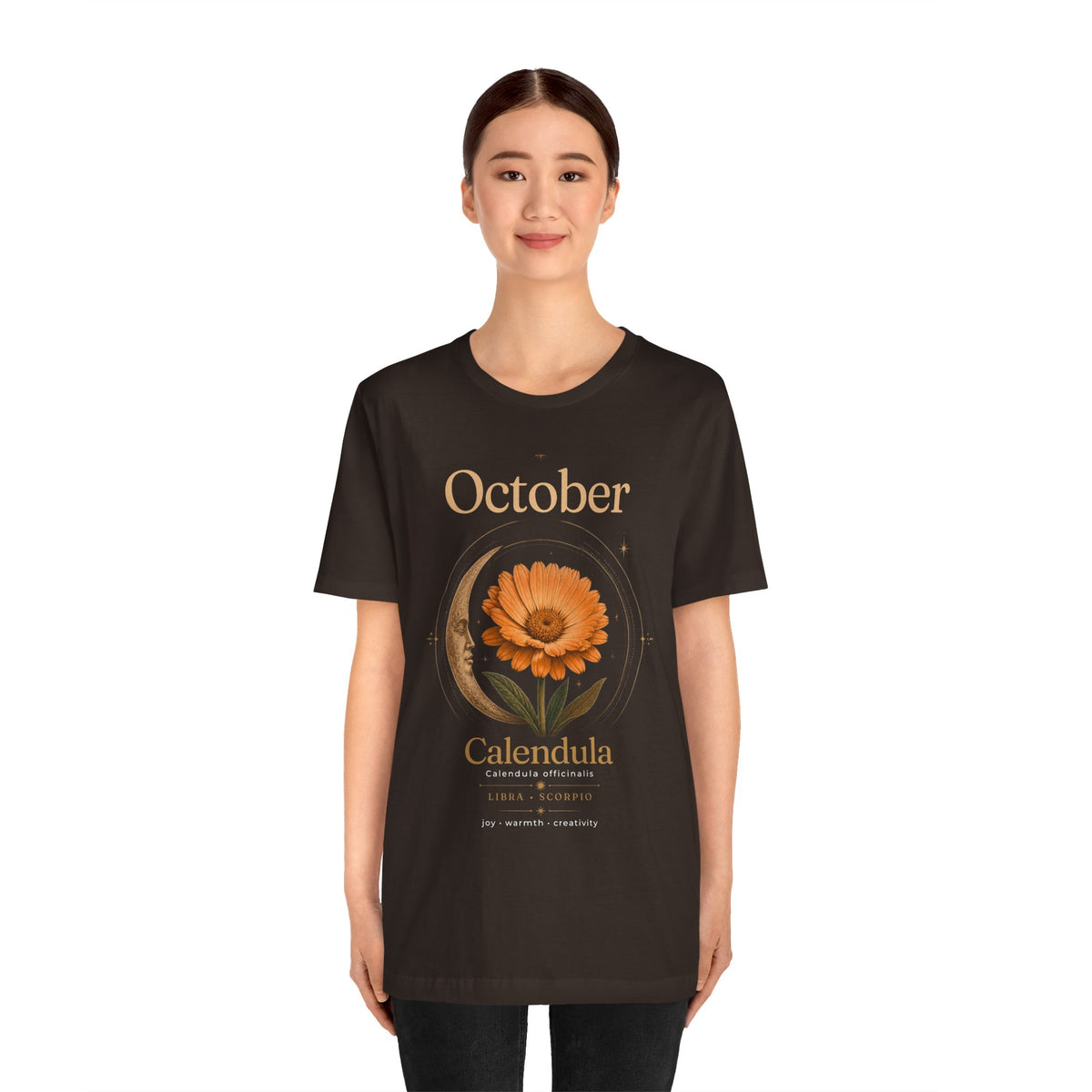 October Birth Flower Calendula T‑Shirt – Floral Birth Month Tee