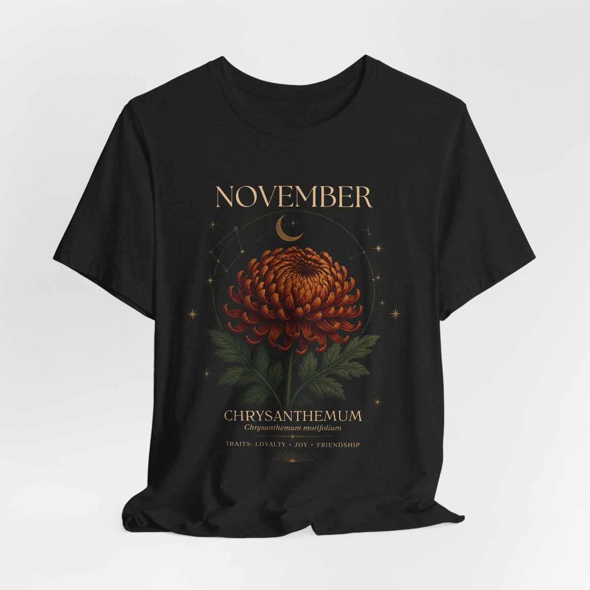 November Birth Flower Chrysanthemum Tee — Floral Birth Month T-Shirt