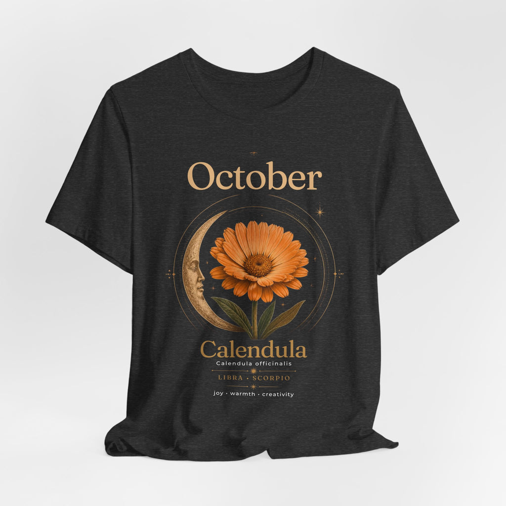 October Birth Flower Calendula T‑Shirt – Floral Birth Month Tee