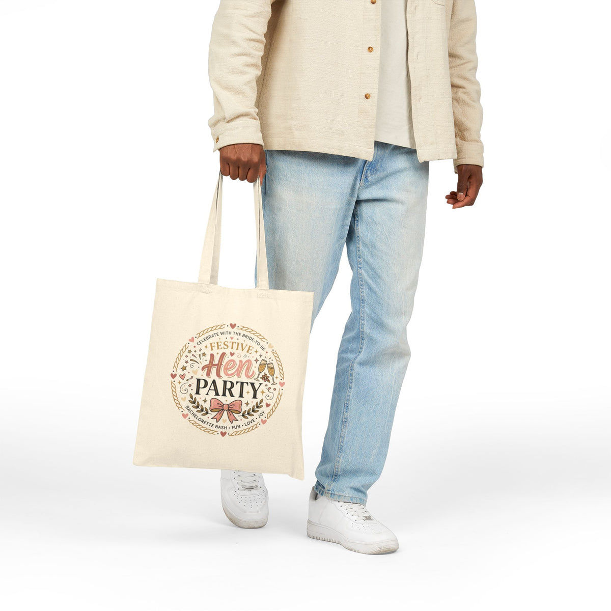 Festive Hen Party Tote Bag | Bachelorette Bride Squad Canvas