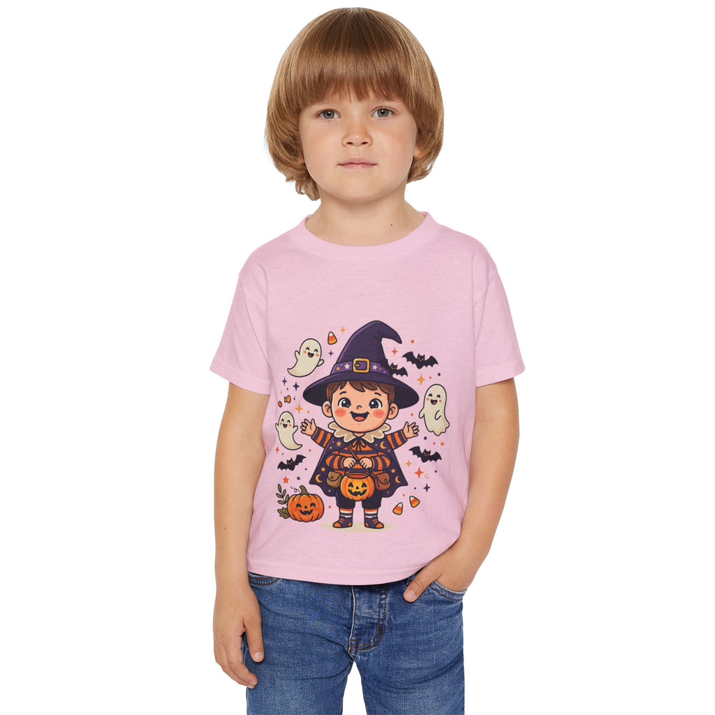 Halloween - Toddler T-Shirt — Cute Little Witch Halloween Tee with Ghosts & Pumpkins