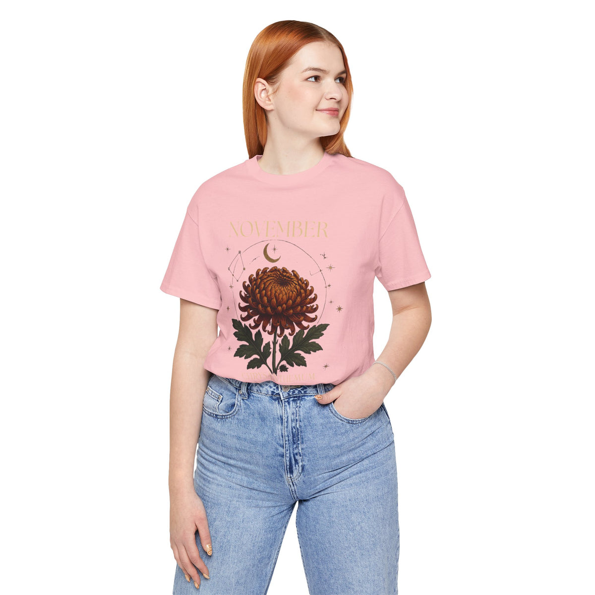November Birth Flower Chrysanthemum Tee — Floral Birth Month T-Shirt
