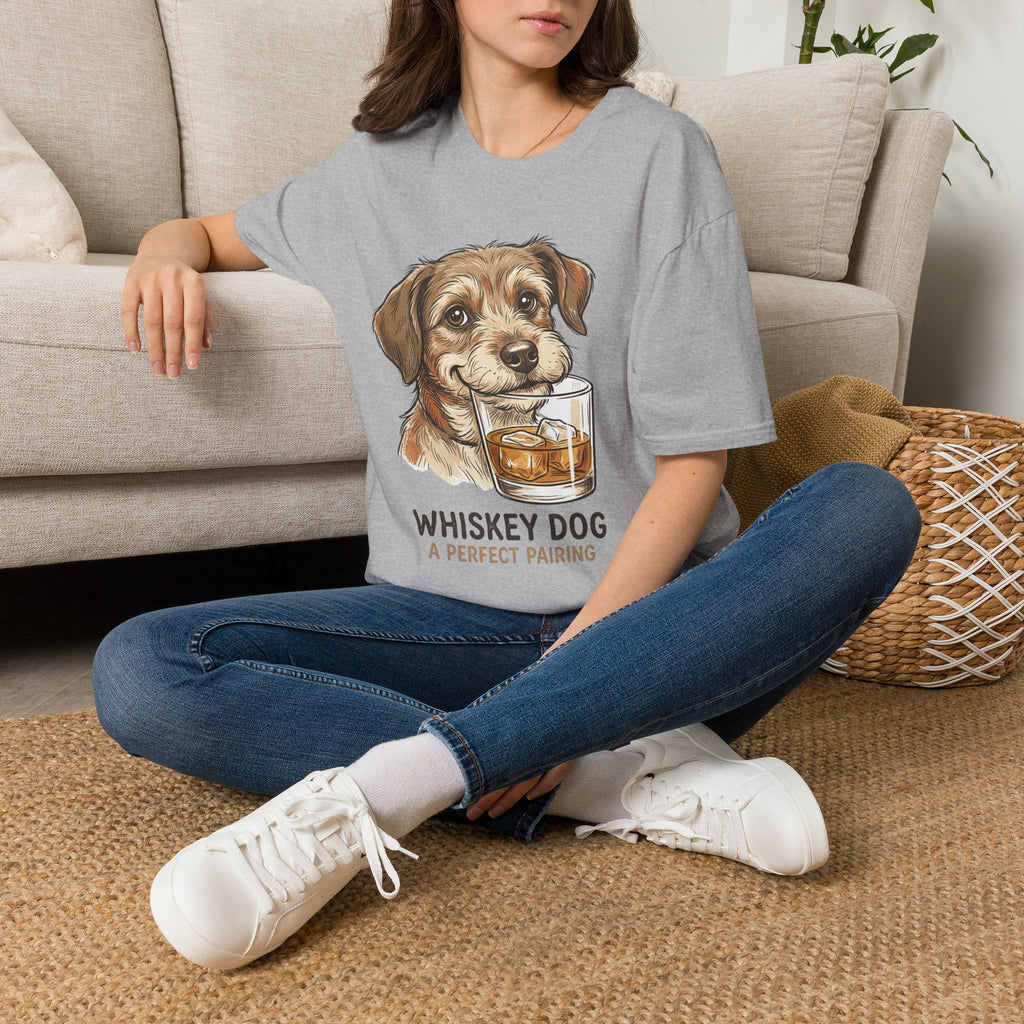 Whiskey Dog A Perfect Pairing T-Shirt | Dog & Whiskey Illustration