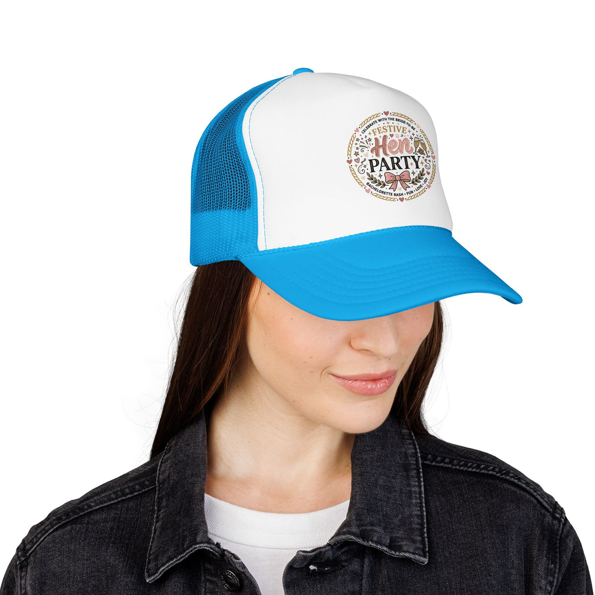 Hen Party Festive Foam Trucker Hat | Floral Wreath Design