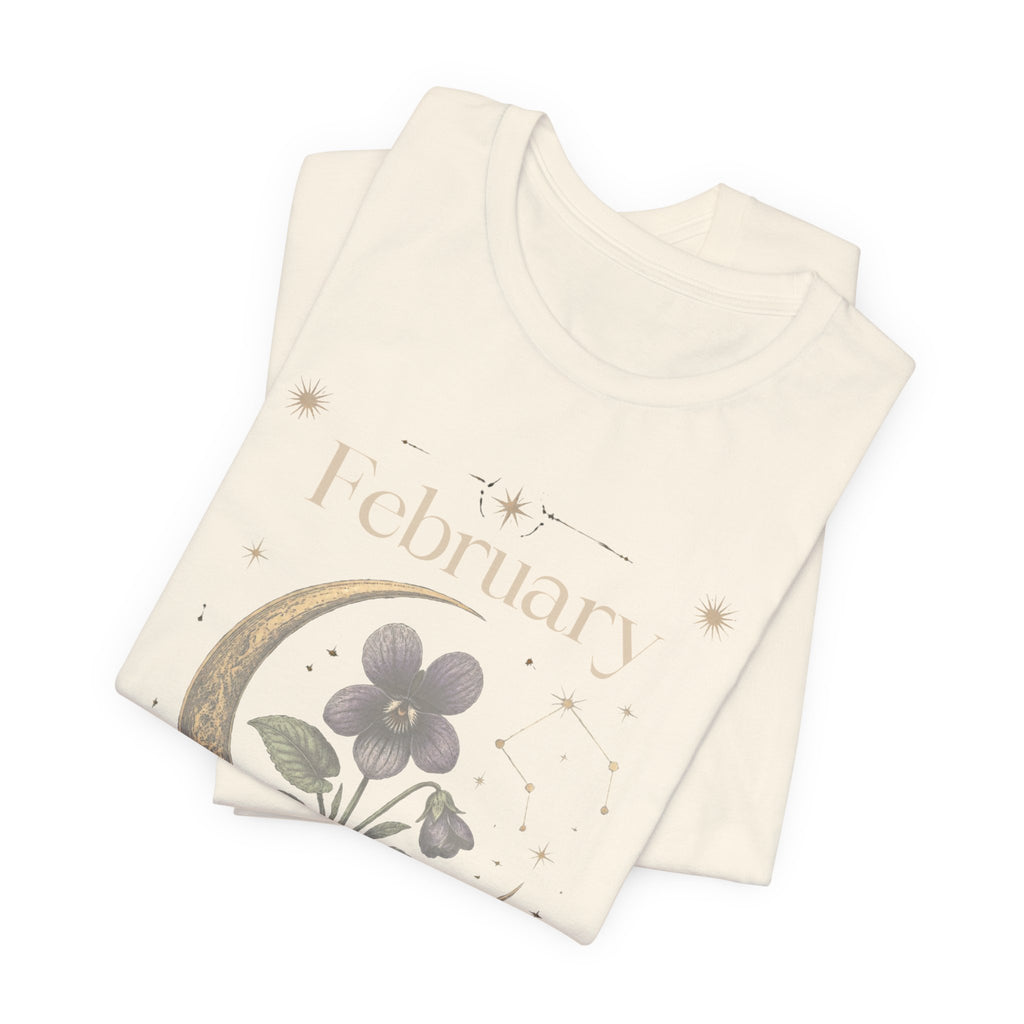 February Birth Flower Tee | Violet Botanical Design | Birthday Gift