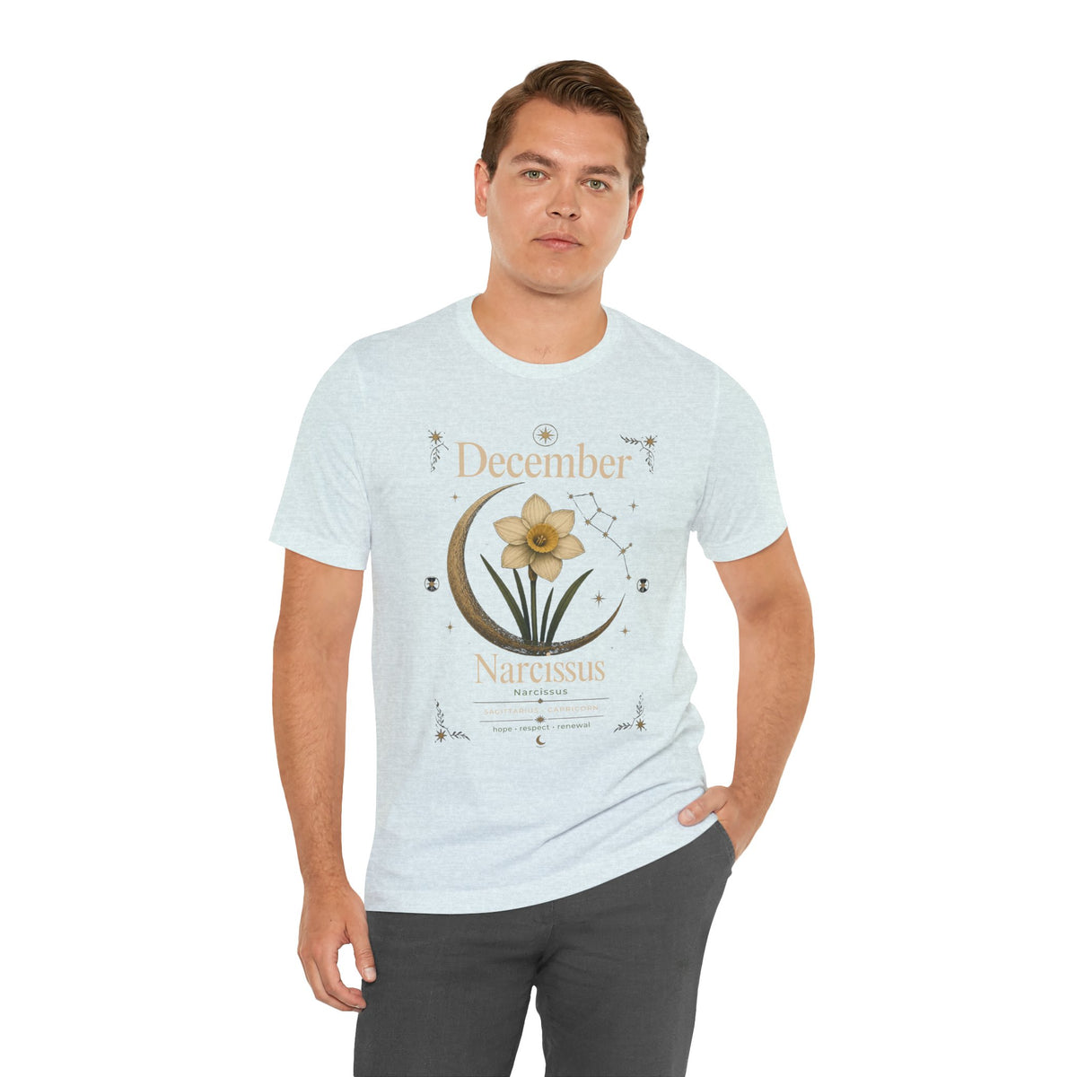 December Birth Flower - Narcissus T‑Shirt — Birth Month Flower Tee