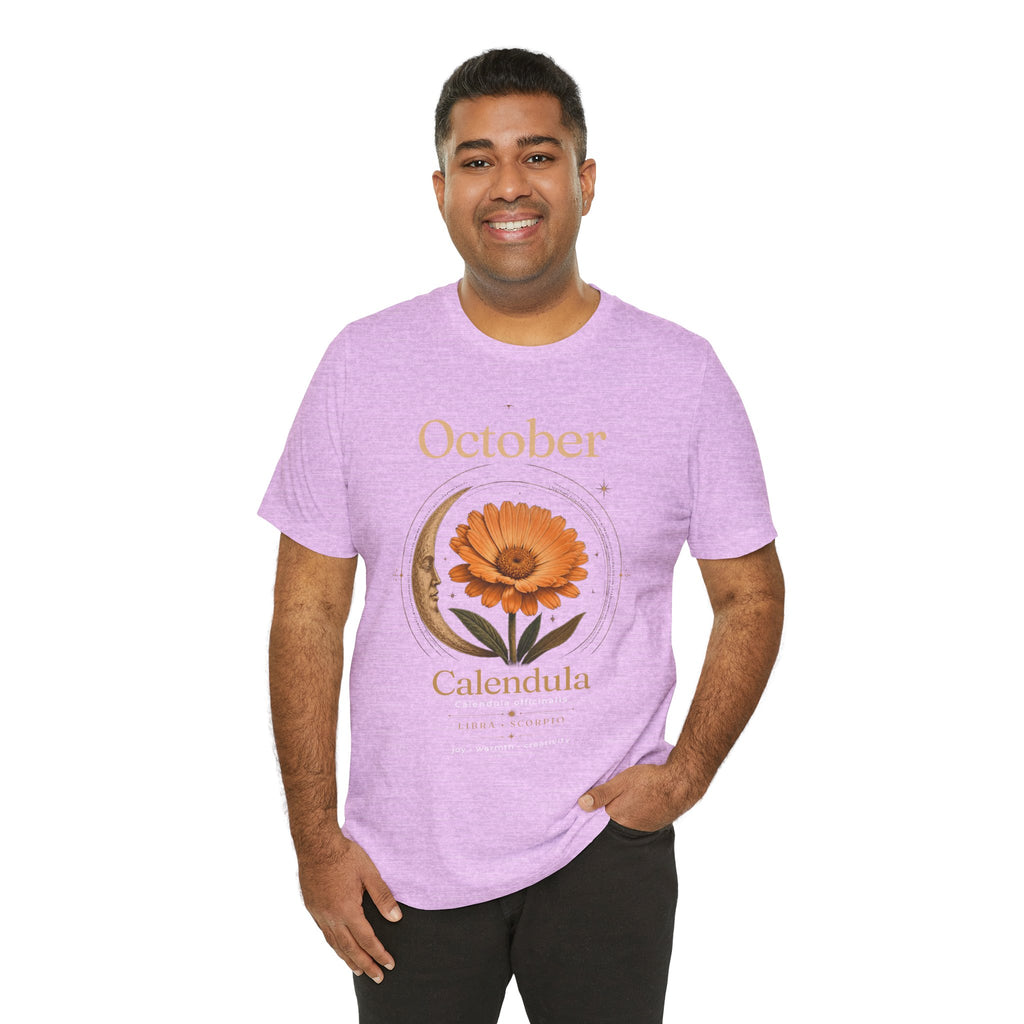 October Birth Flower Calendula T‑Shirt – Floral Birth Month Tee
