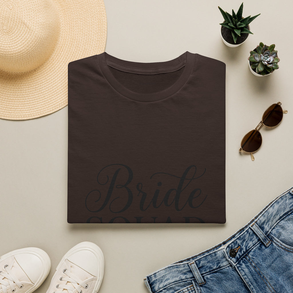 Bride Squad T-Shirt — Bachelorette Party Bridesmaid Tee with Champagne Icons
