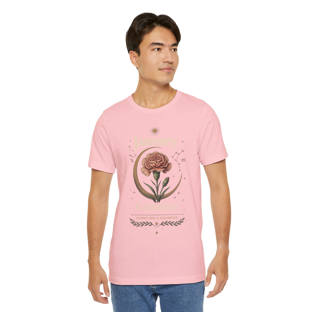 January Birth Flower - Carnation T-Shirt — Birth Month Flower Tee