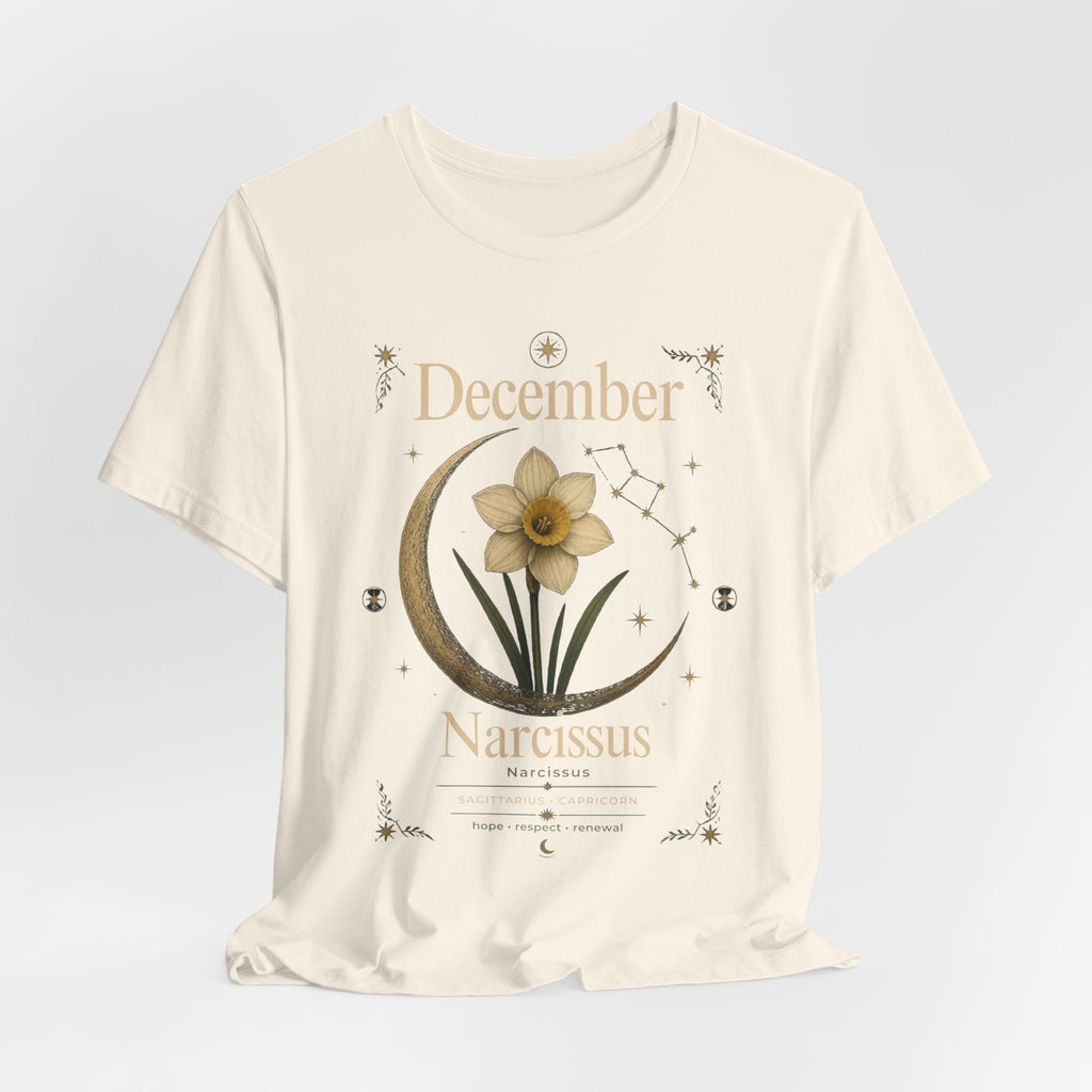 December Birth Flower - Narcissus T‑Shirt — Birth Month Flower Tee