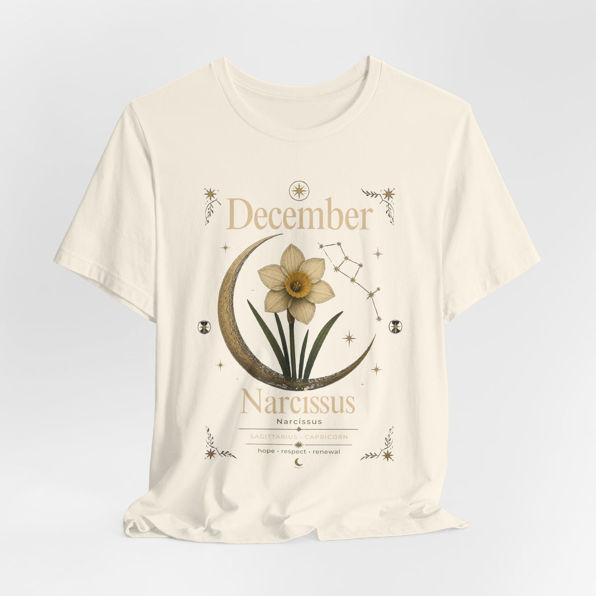 December Birth Flower - Narcissus T‑Shirt — Birth Month Flower Tee