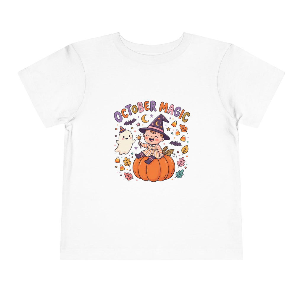 Halloween - October Magic Toddler Tee — Cute Witch Pumpkin Halloween Shirt