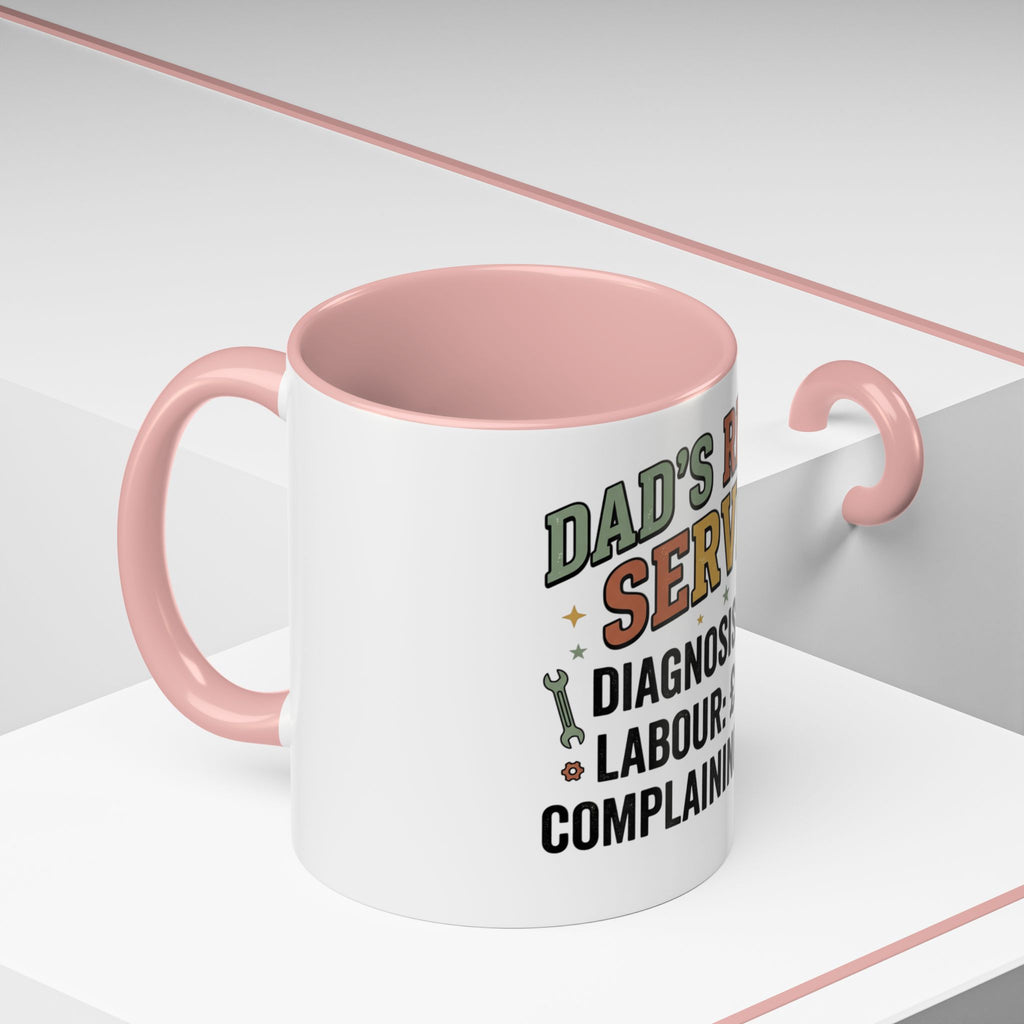 Dad's Repair Service Mug | Funny Diagnostic Labour Rate Coffee Mug