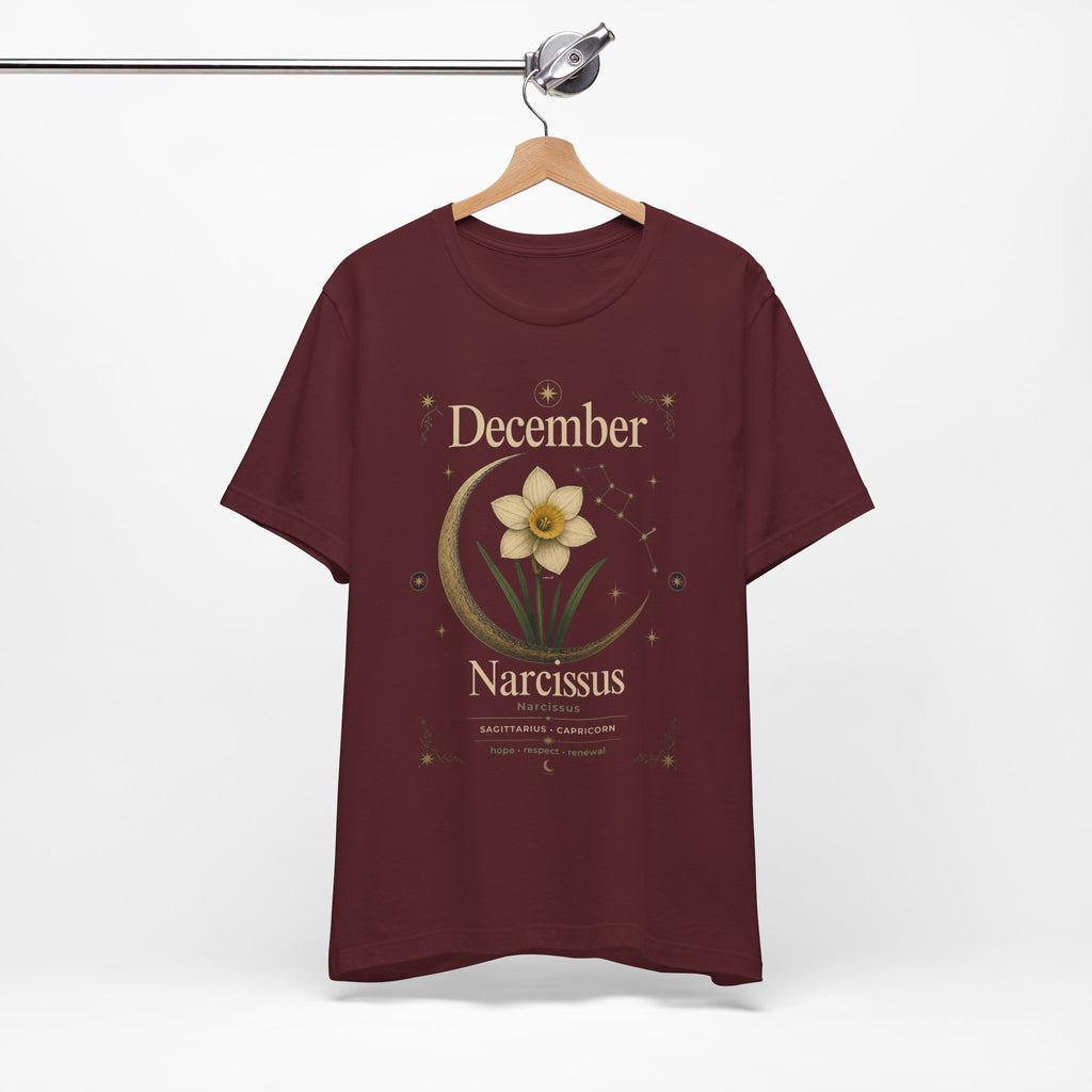 December Birth Flower - Narcissus T‑Shirt — Birth Month Flower Tee