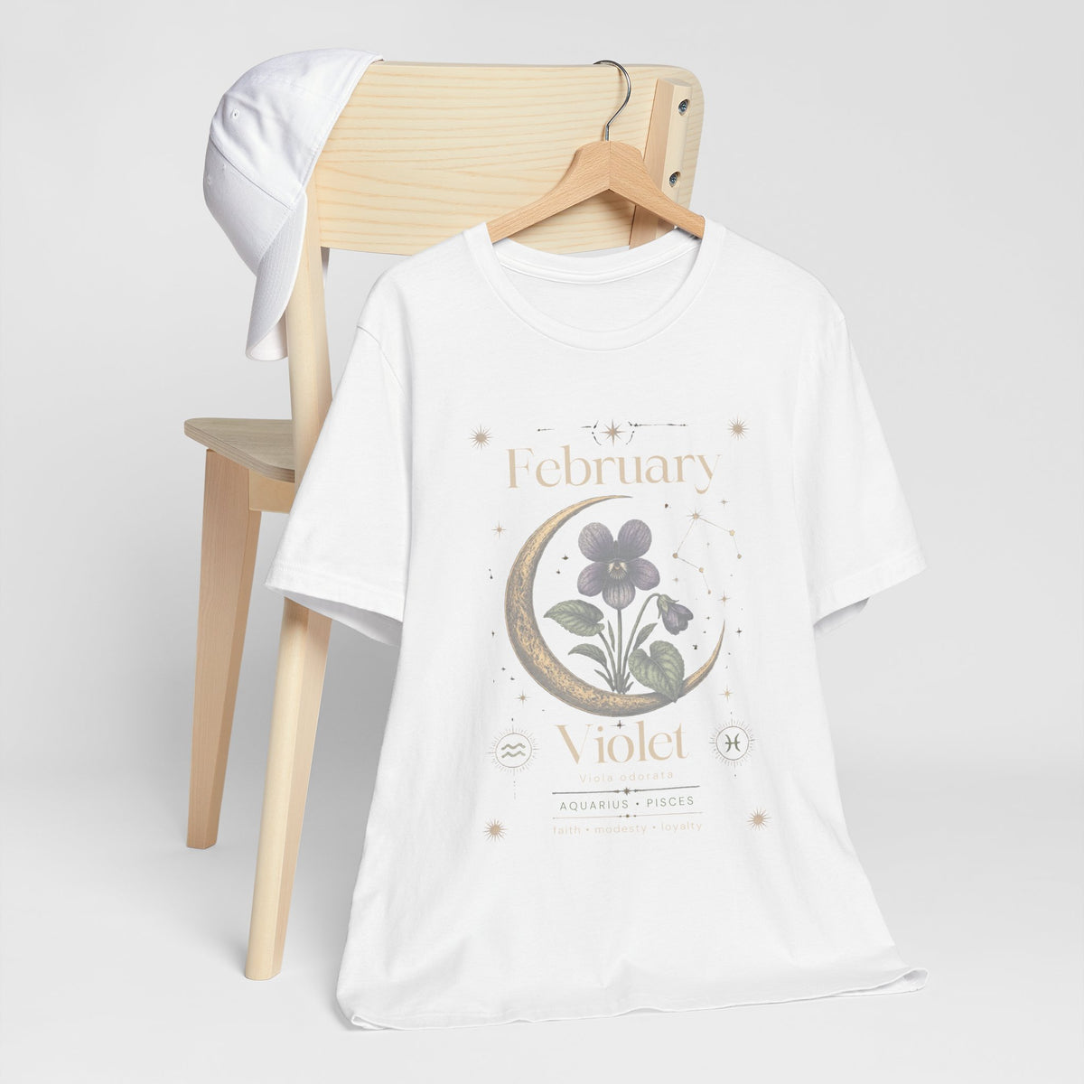 February Birth Flower Tee | Violet Botanical Design | Birthday Gift