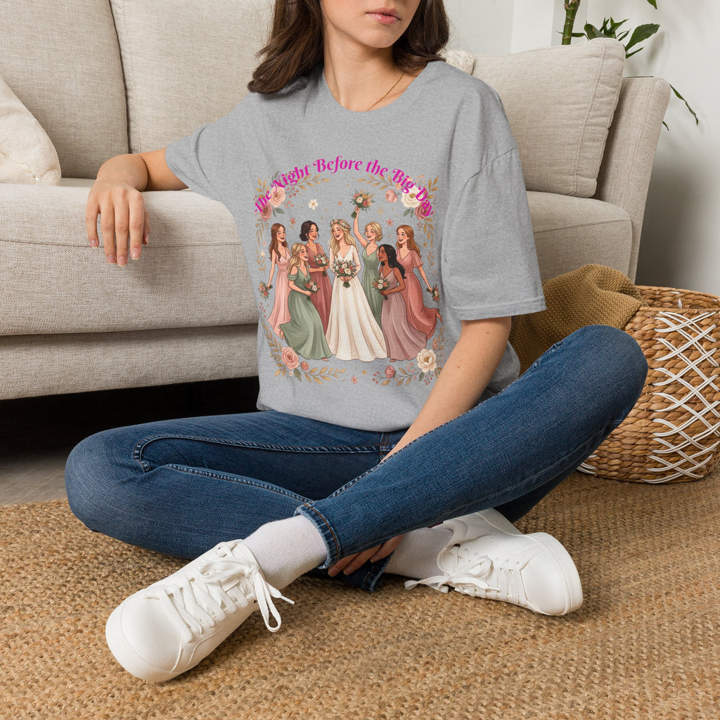 Bride and Bridesmaids Illustration T-Shirt | Floral Wedding Bridal Party Design