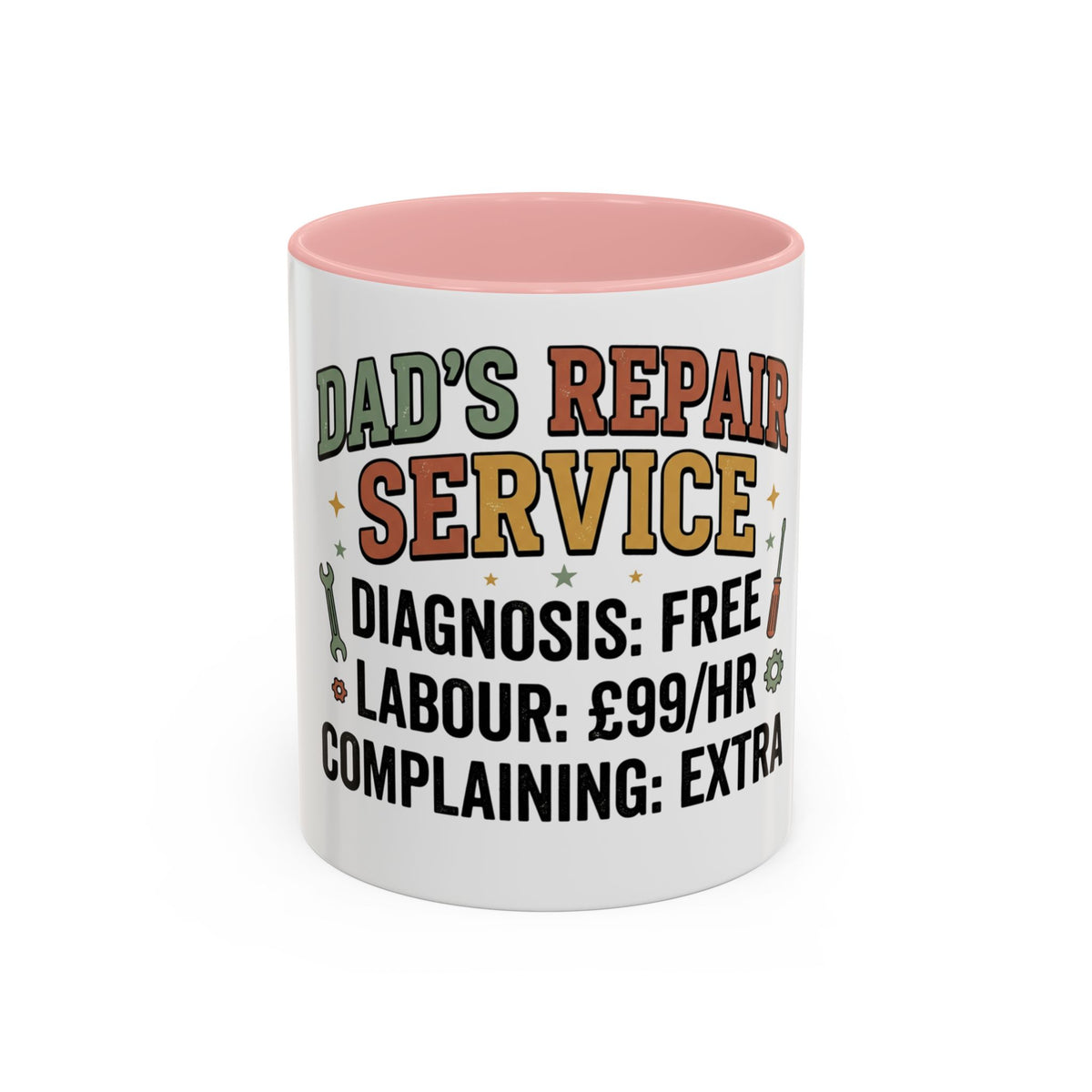 Dad's Repair Service Mug | Funny Diagnostic Labour Rate Coffee Mug