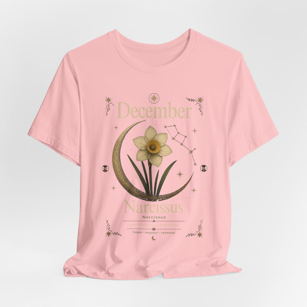 December Birth Flower - Narcissus T‑Shirt — Birth Month Flower Tee