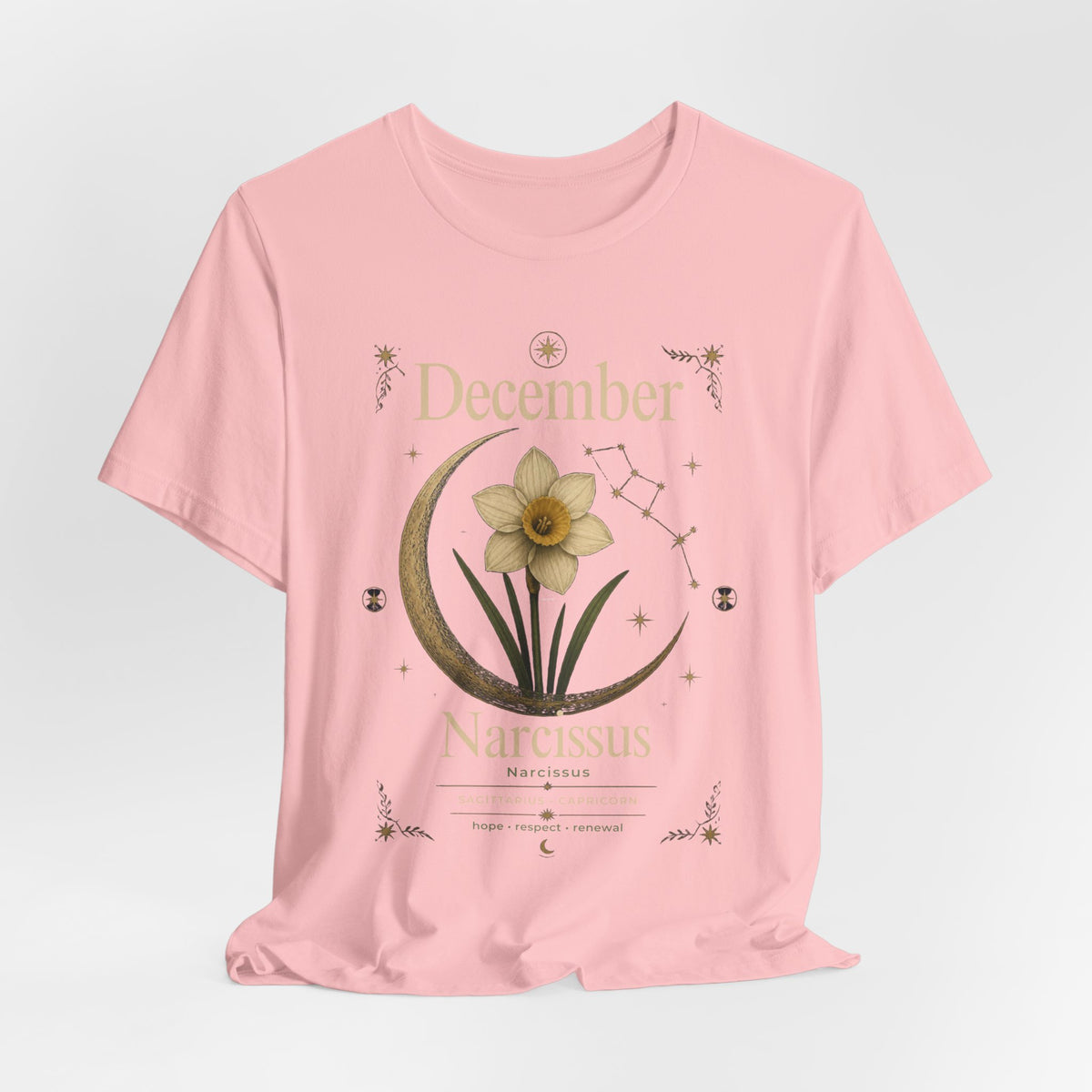 December Birth Flower - Narcissus T‑Shirt — Birth Month Flower Tee