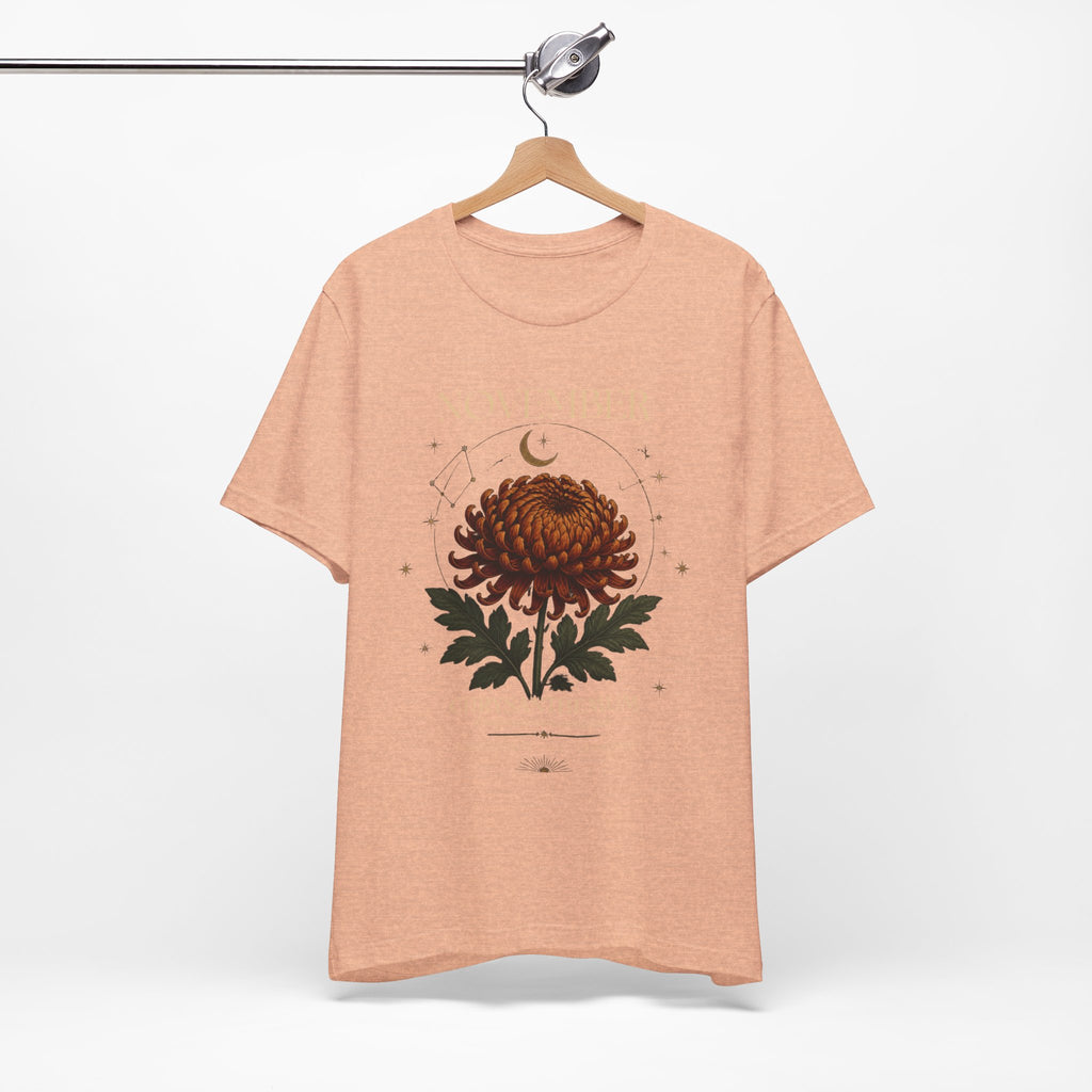 November Birth Flower Chrysanthemum Tee — Floral Birth Month T-Shirt