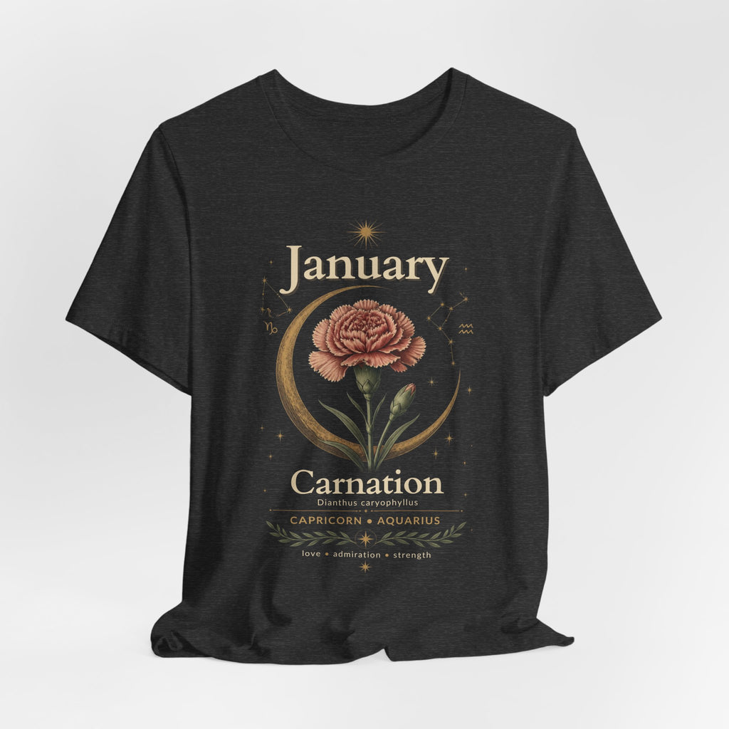 January Birth Flower - Carnation T-Shirt — Birth Month Flower Tee
